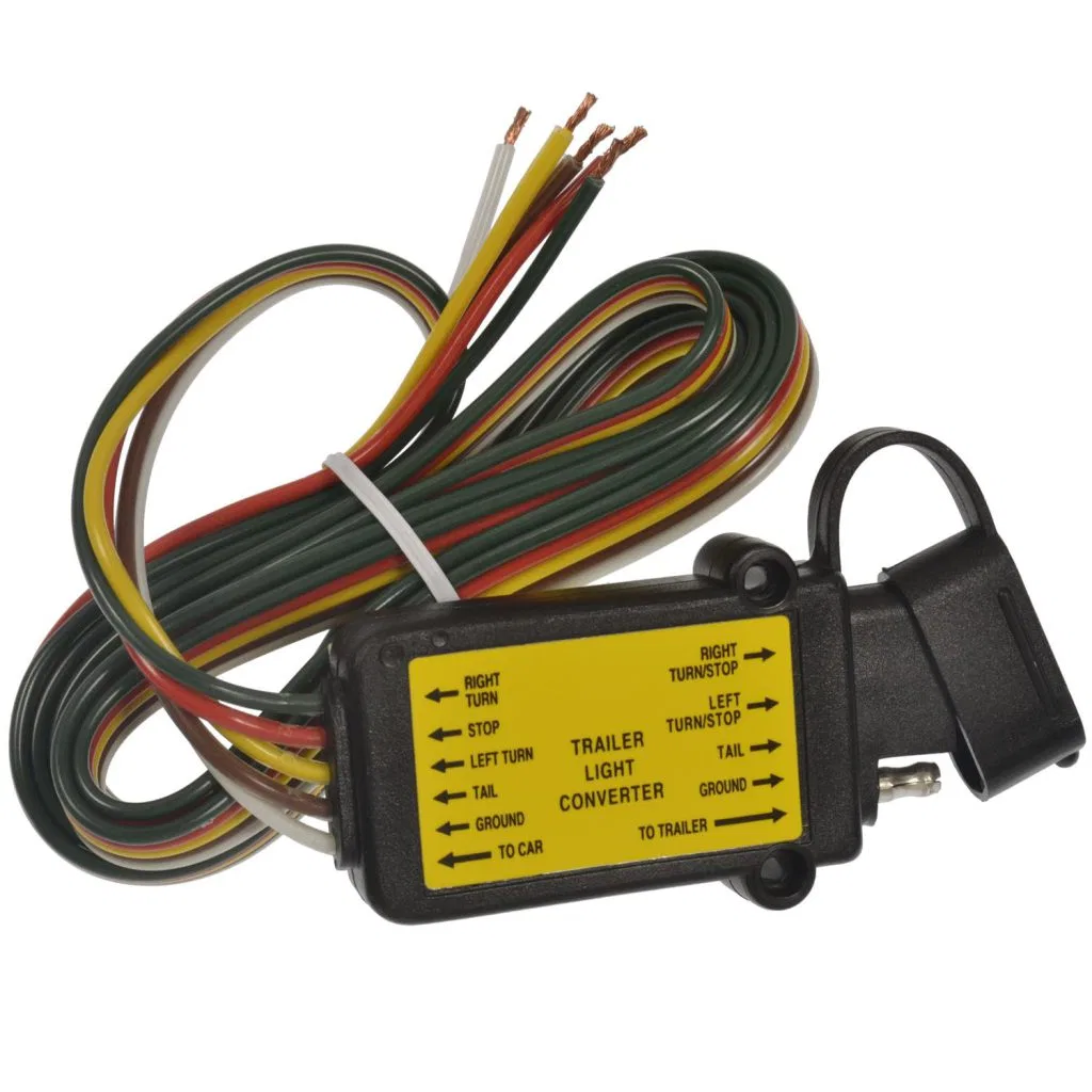 4WF-760V – POLLAK Tail Light Converter, Vehicle End 4-Way Flat Adapter With 60 Inch Wire